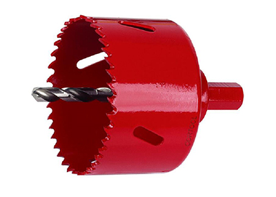 Bi-metal hole saw with hexagon built in shank