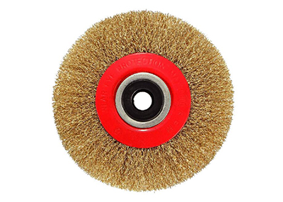 Wheel brush for bench grinder crimped wire