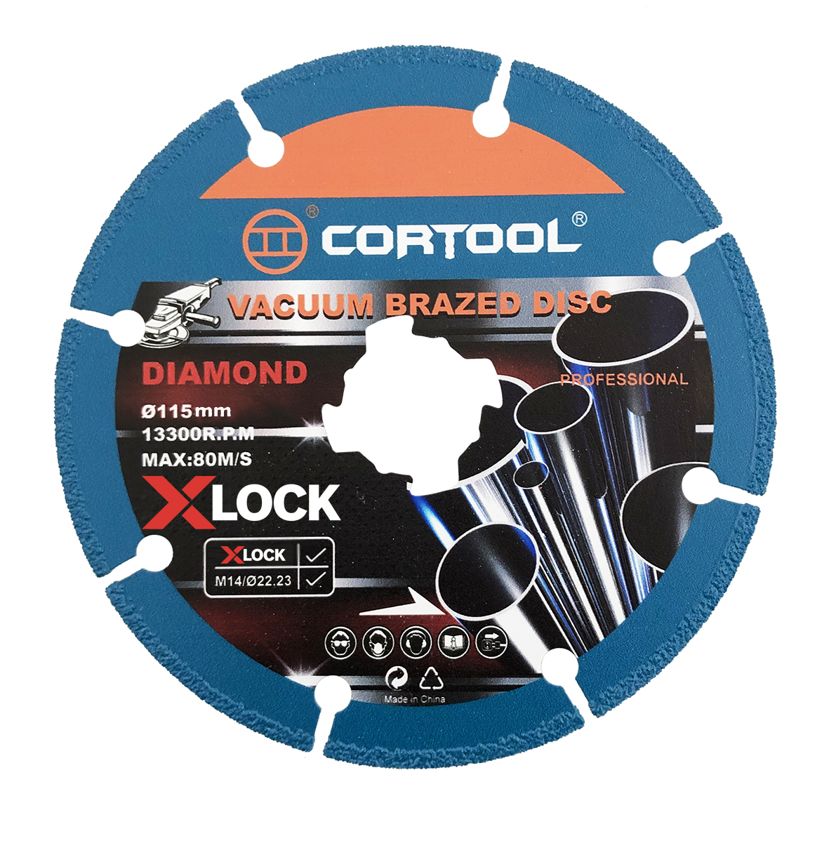 Diamond Vacuum Brazed Disc (X-LOCK) With Key-Hole for thin Metal