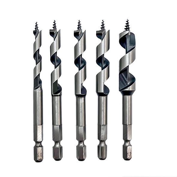 5-Piece Auger Drill Bit for Wood with Quick Change Hex Shank
